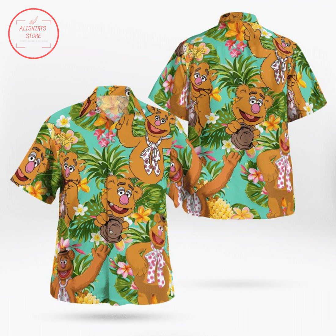 The Muppet Fozzie Bear Pineapple Tropical Hawaiian Shirt