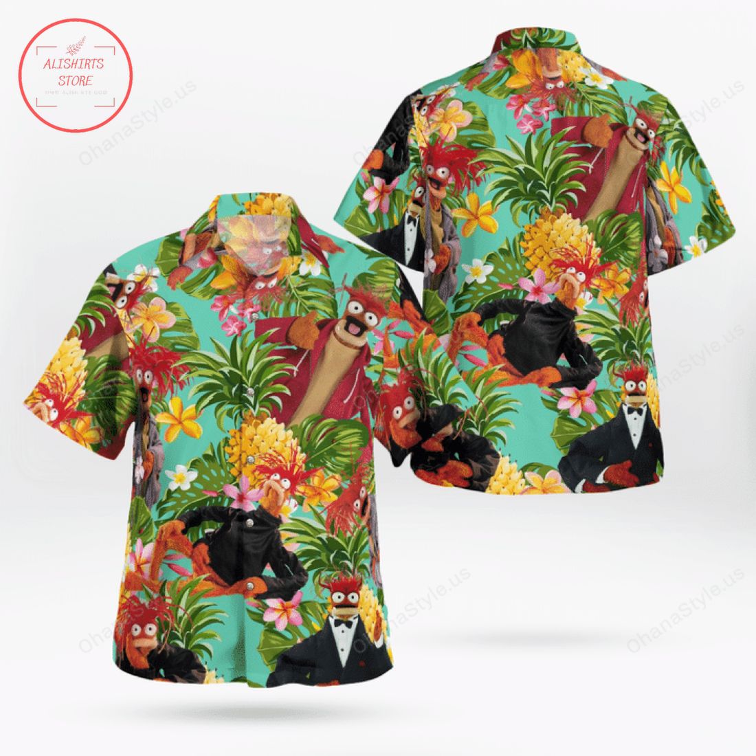 The Muppet Pepe The King Prawn Pineapple Tropical Hawaiian Shirt