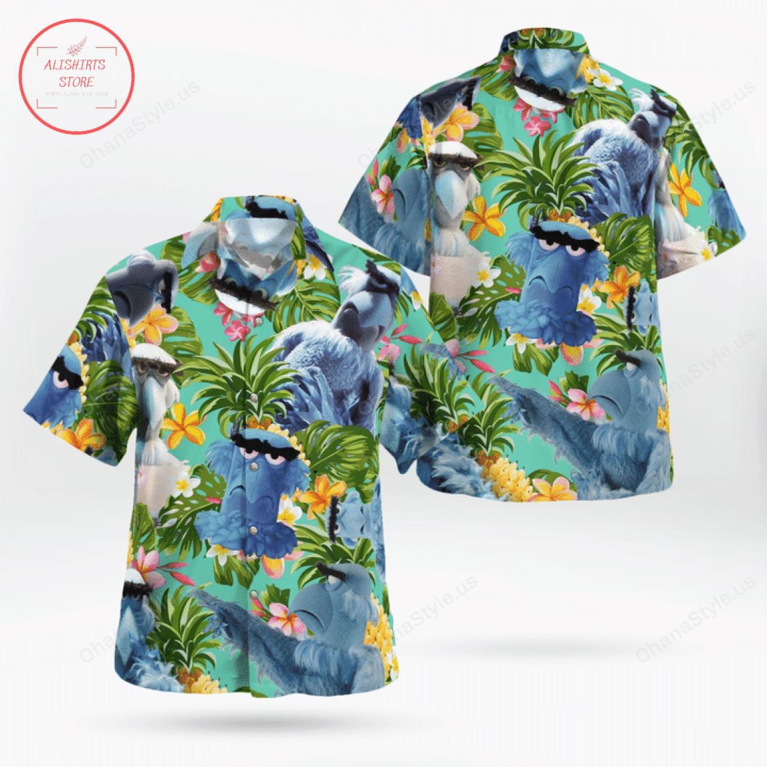 The Muppet Sam The Eagle Pineapple Tropical Hawaiian Shirt