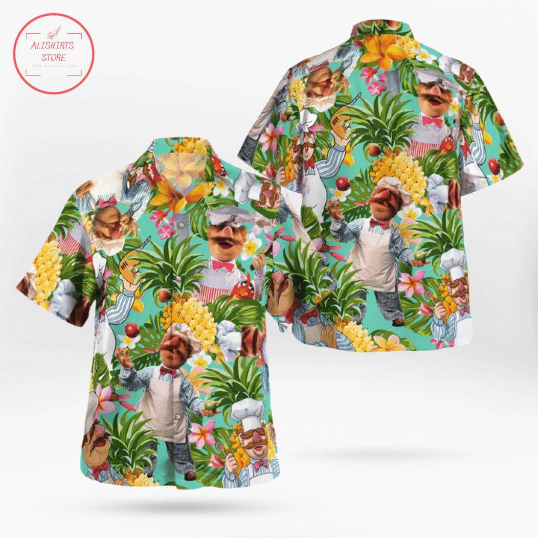 The Muppet The Swedish Chef Pineapple Tropical Hawaiian Shirt