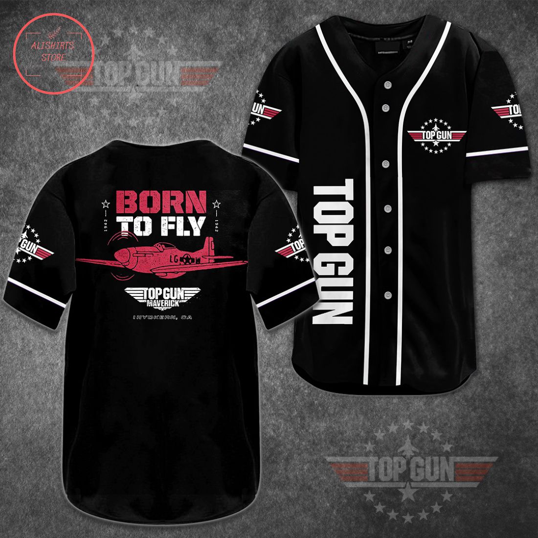 Top Gun Born To fly Baseball Jersey