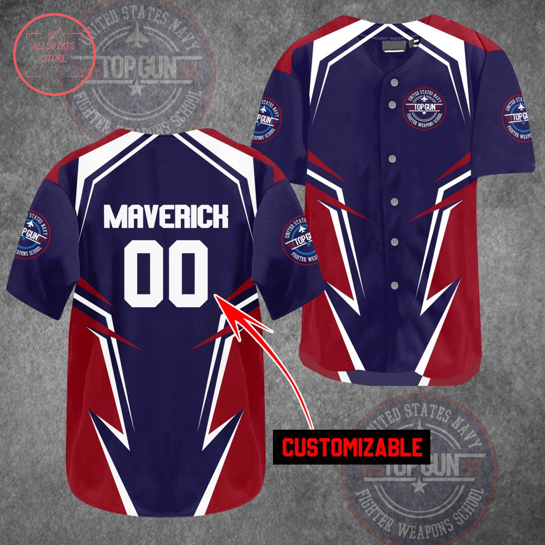 Top Gun Personalized Baseball Jersey