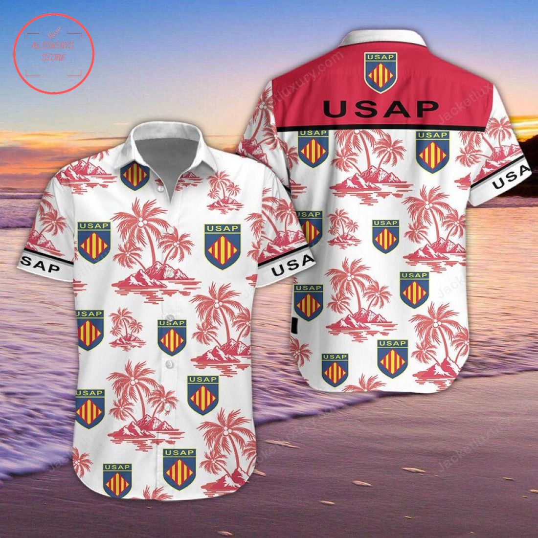 USA Perpignan Hawaiian Shirt and Beach Shorts