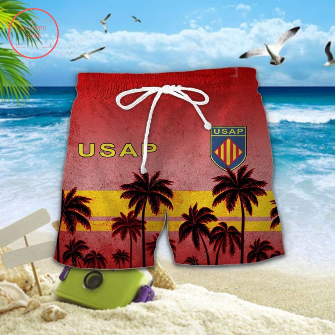 USA Perpignan Hawaiian shirt and shorts