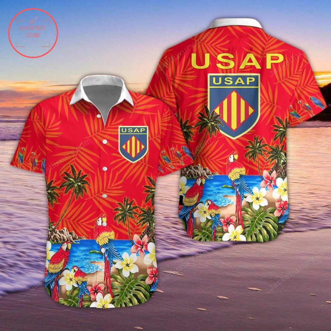 USA Perpignan Rugby Hawaiian Shirt and Shorts