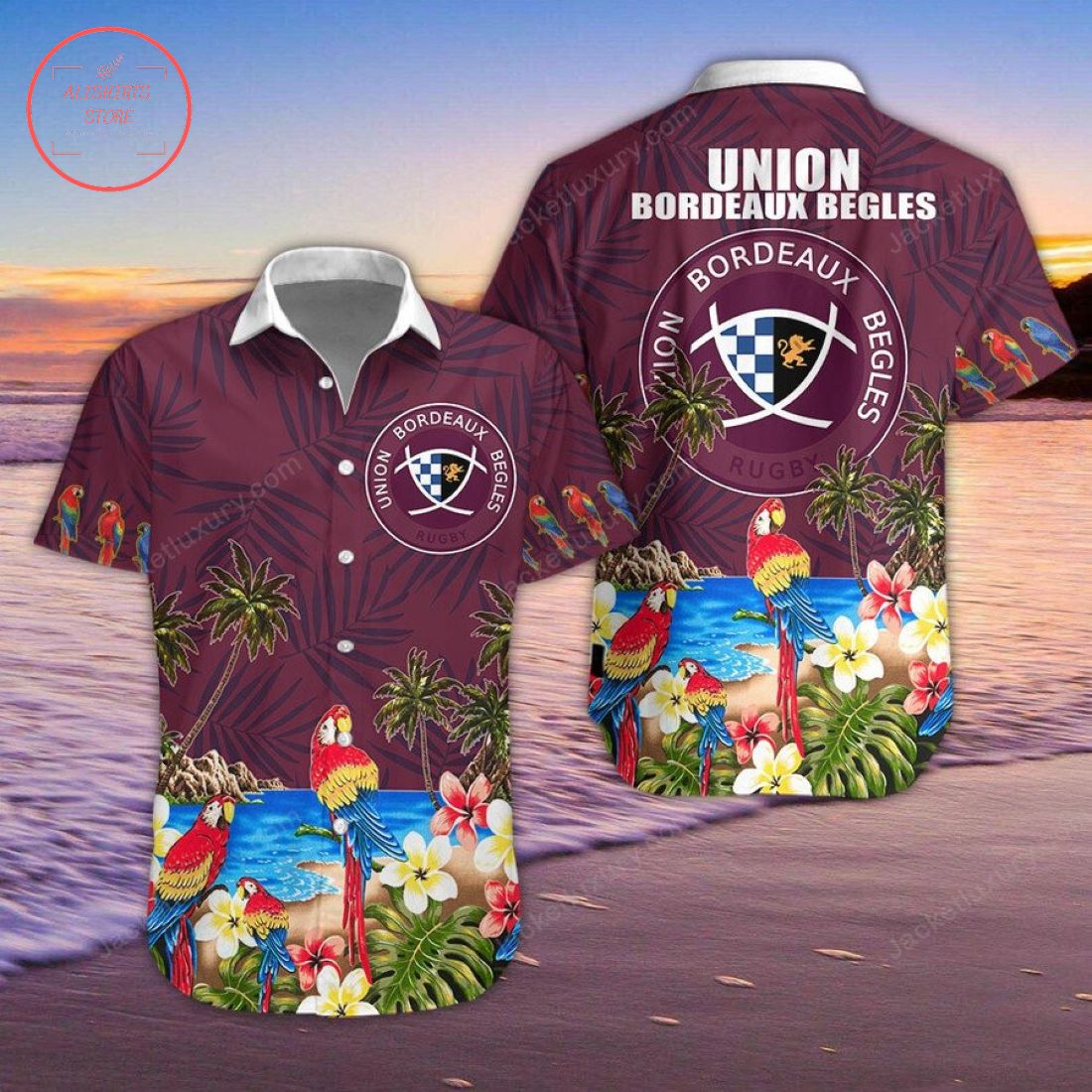 Union Bordeaux Begles Rugby Hawaiian Shirt and Shorts