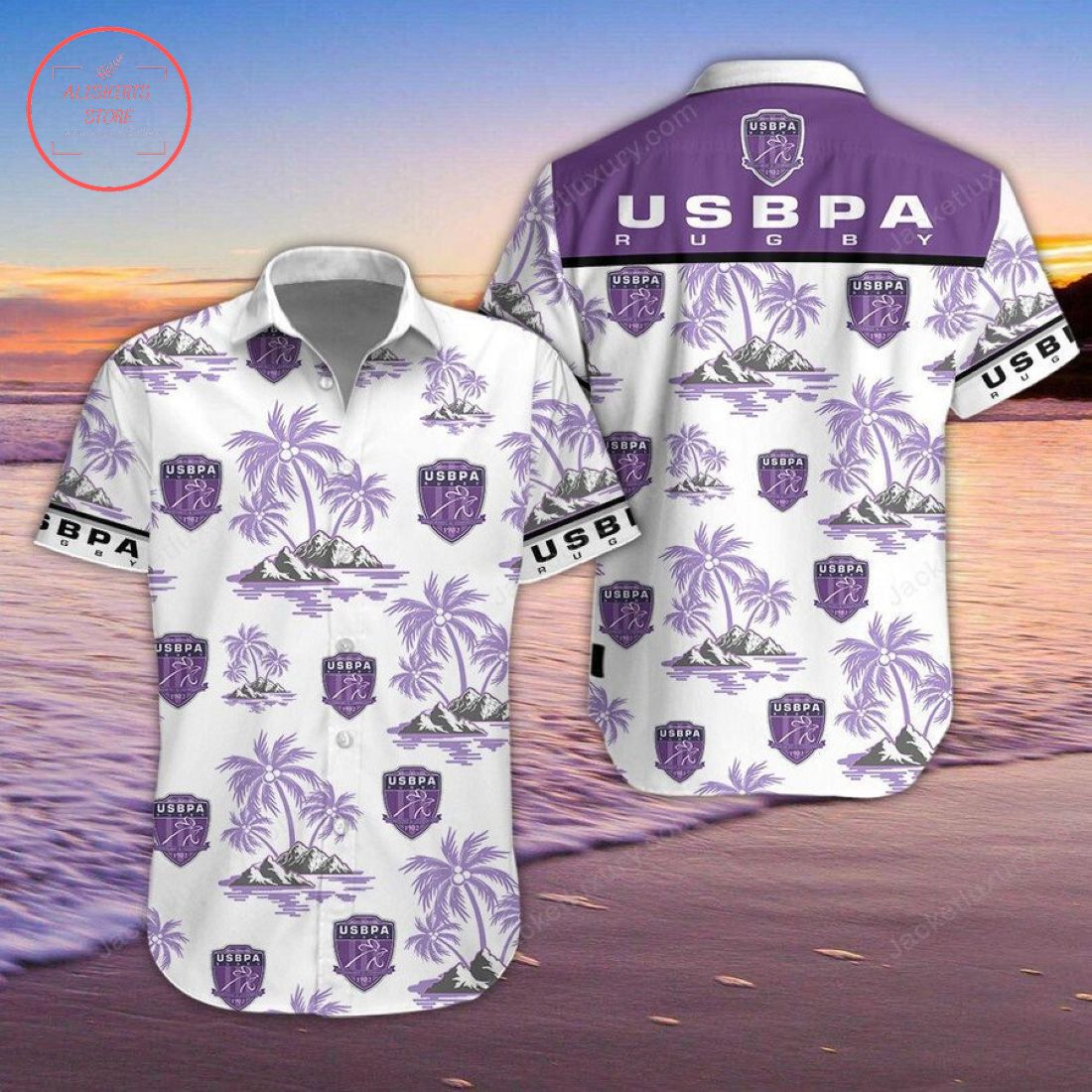 Union Sportive Bressane Palm Hawaiian Shirt and Beach Shorts