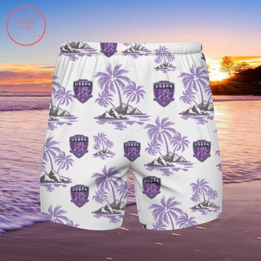 Union Sportive Bressane Palm Hawaiian Shirt and Beach Shorts