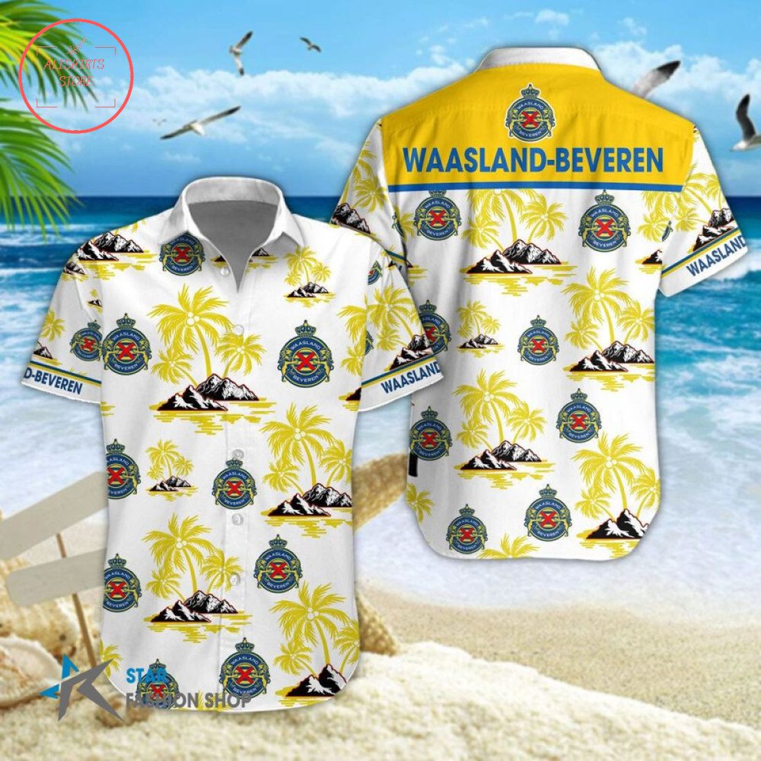 Waasland-Beveren Combo Hawaiian Shirt Shorts and Flip Flops