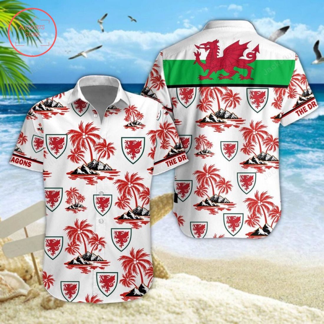 Wales national football team Hawaiian Shirt and Shorts