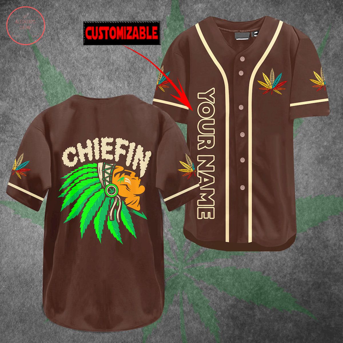 Weed Chiefin Customized Baseball Jersey
