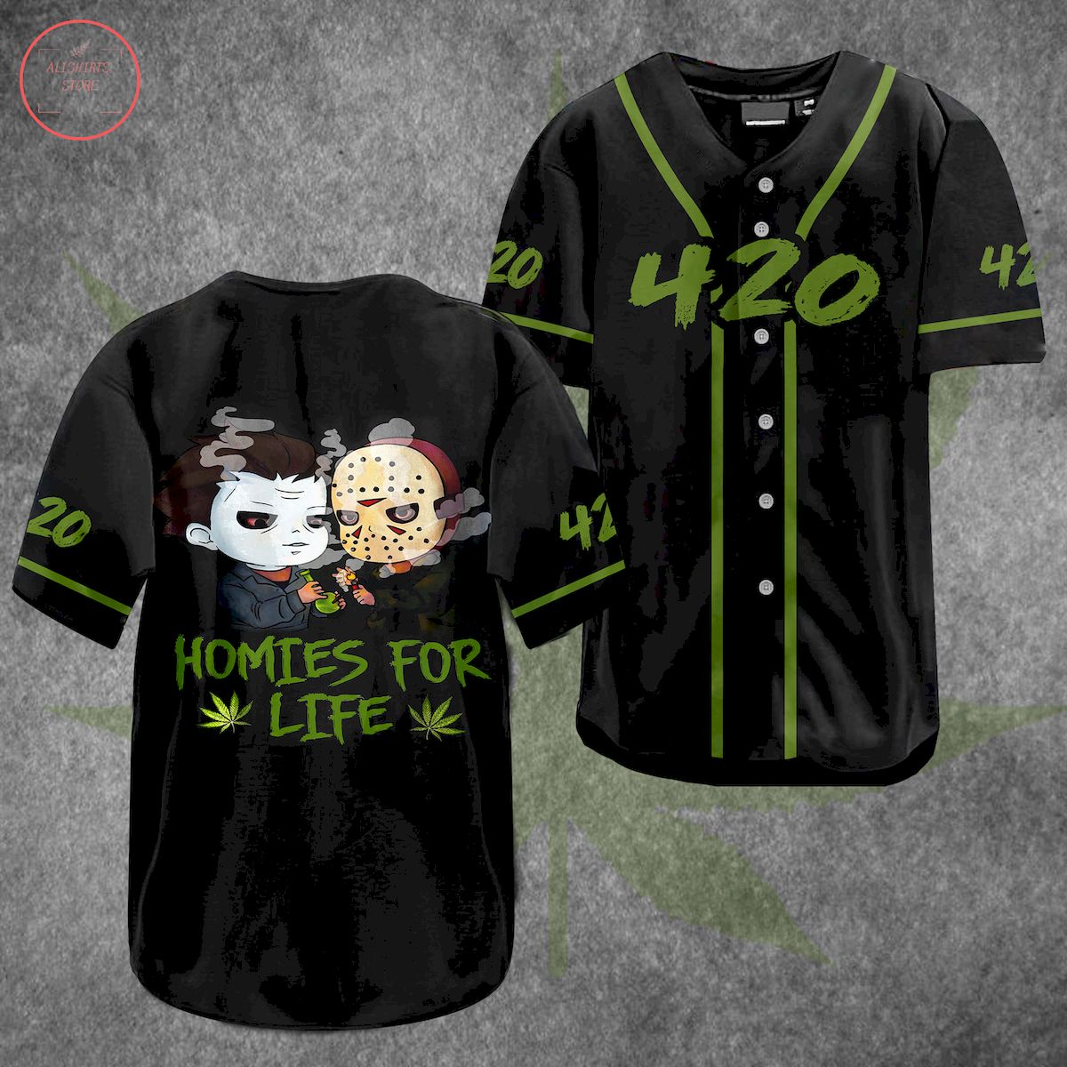Weed Homie For Life Baseball Jersey