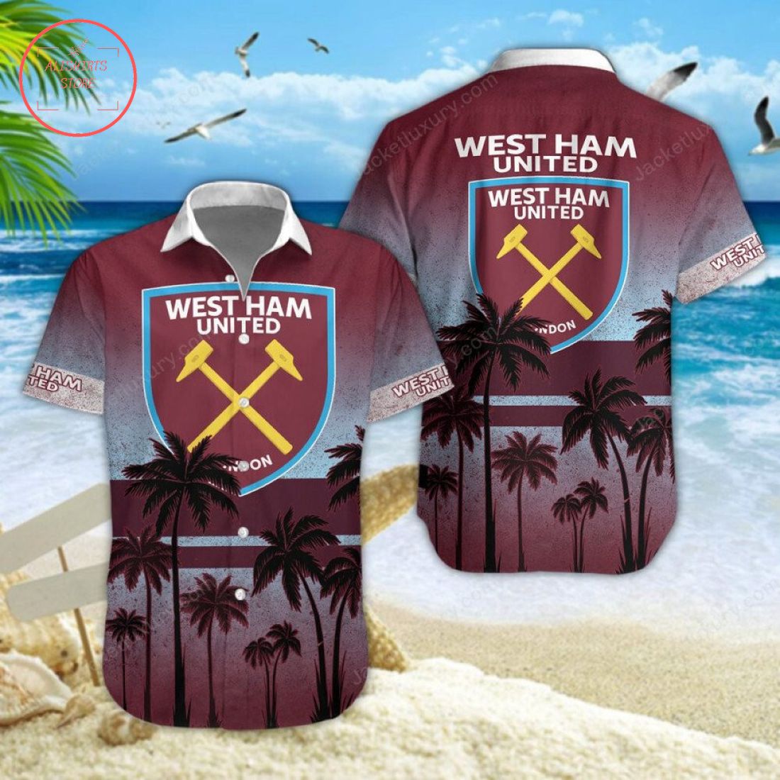 West Ham United FC Hawaiian Shirt and Beach Shorts