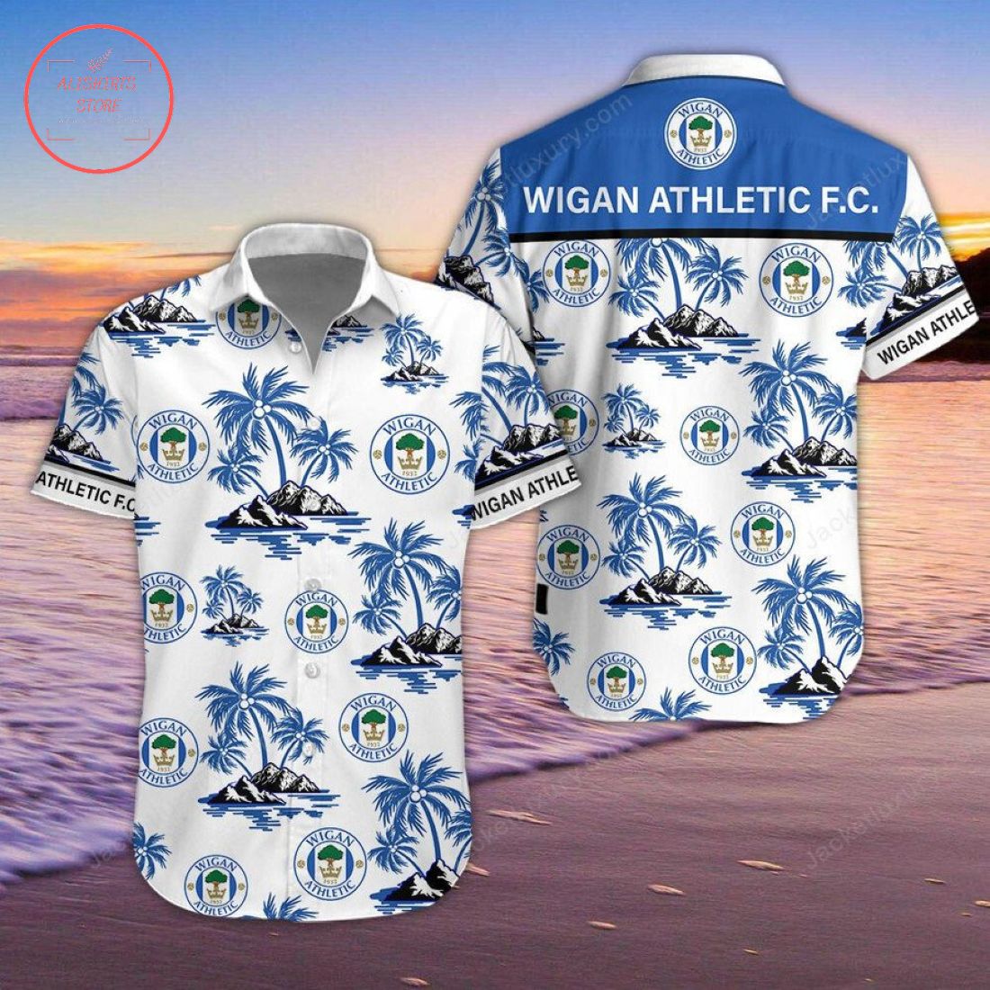 Wigan Athletic FC Hawaiian Shirt and Beach Shorts
