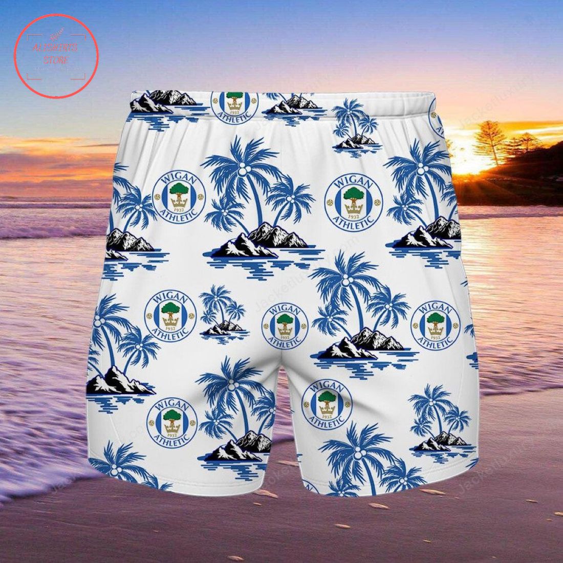Wigan Athletic FC Hawaiian Shirt and Beach Shorts