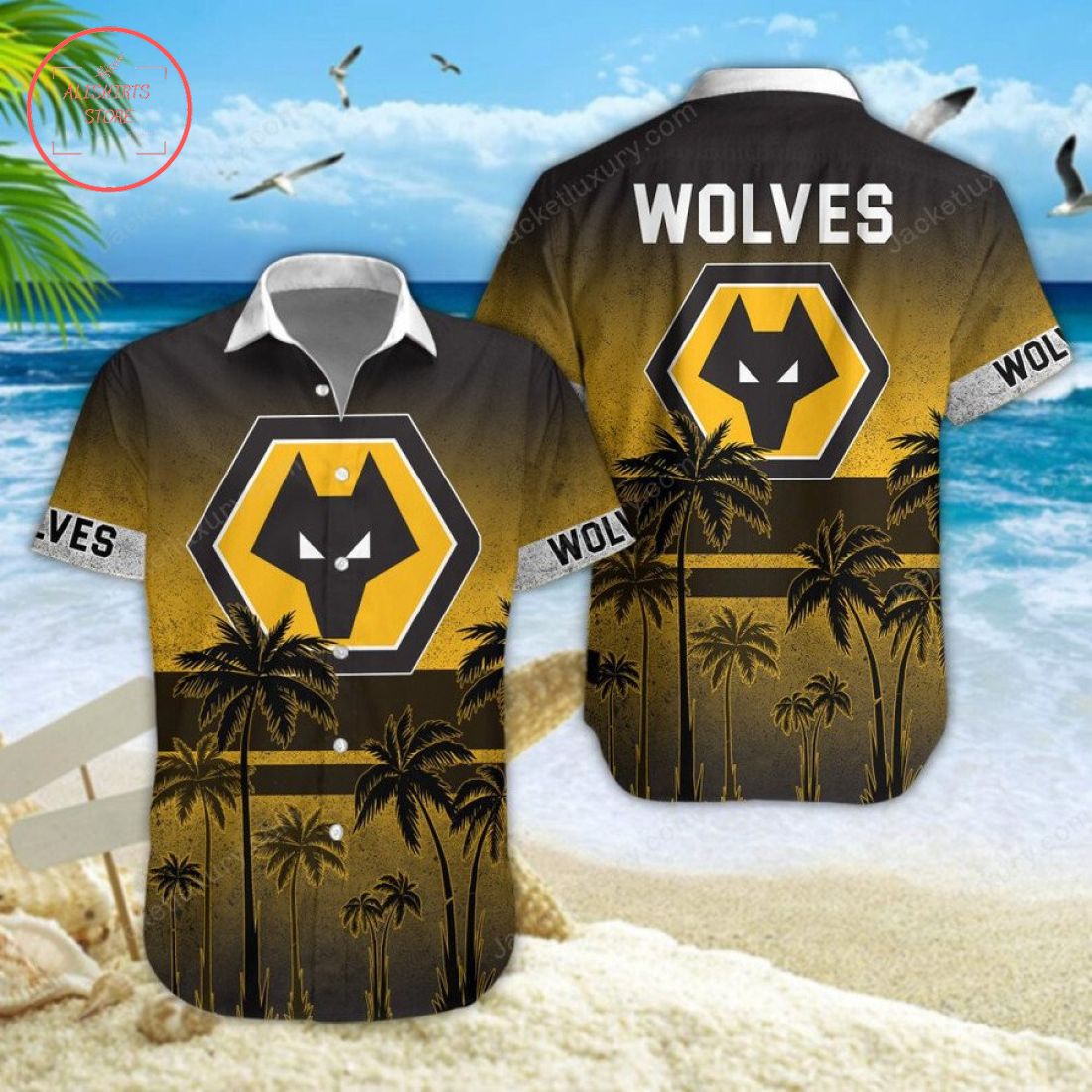 Wolverhampton Wanderers FC Hawaiian Shirt and Beach Shorts