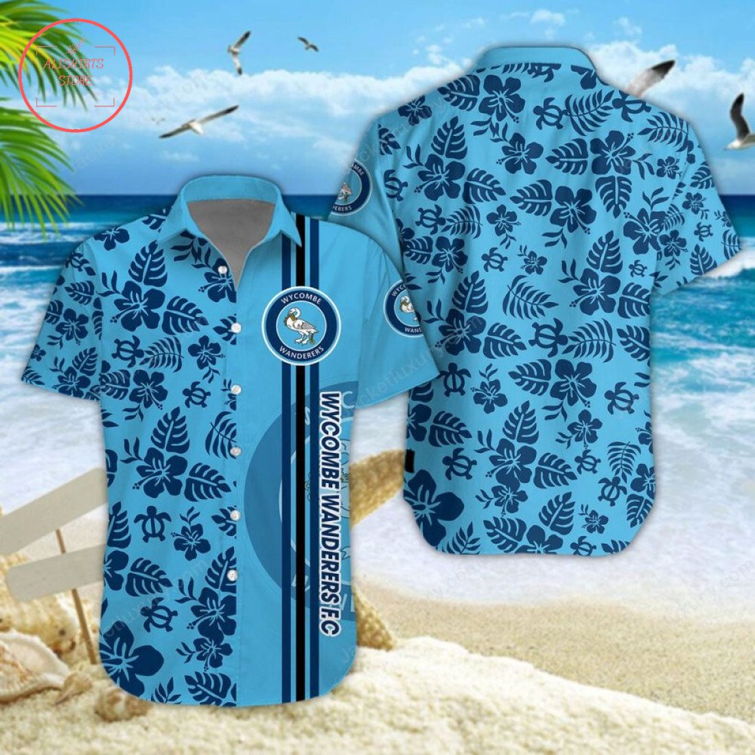 Wycombe Wanderers F.C Aloha Hawaiian Shirt and Beach Shorts