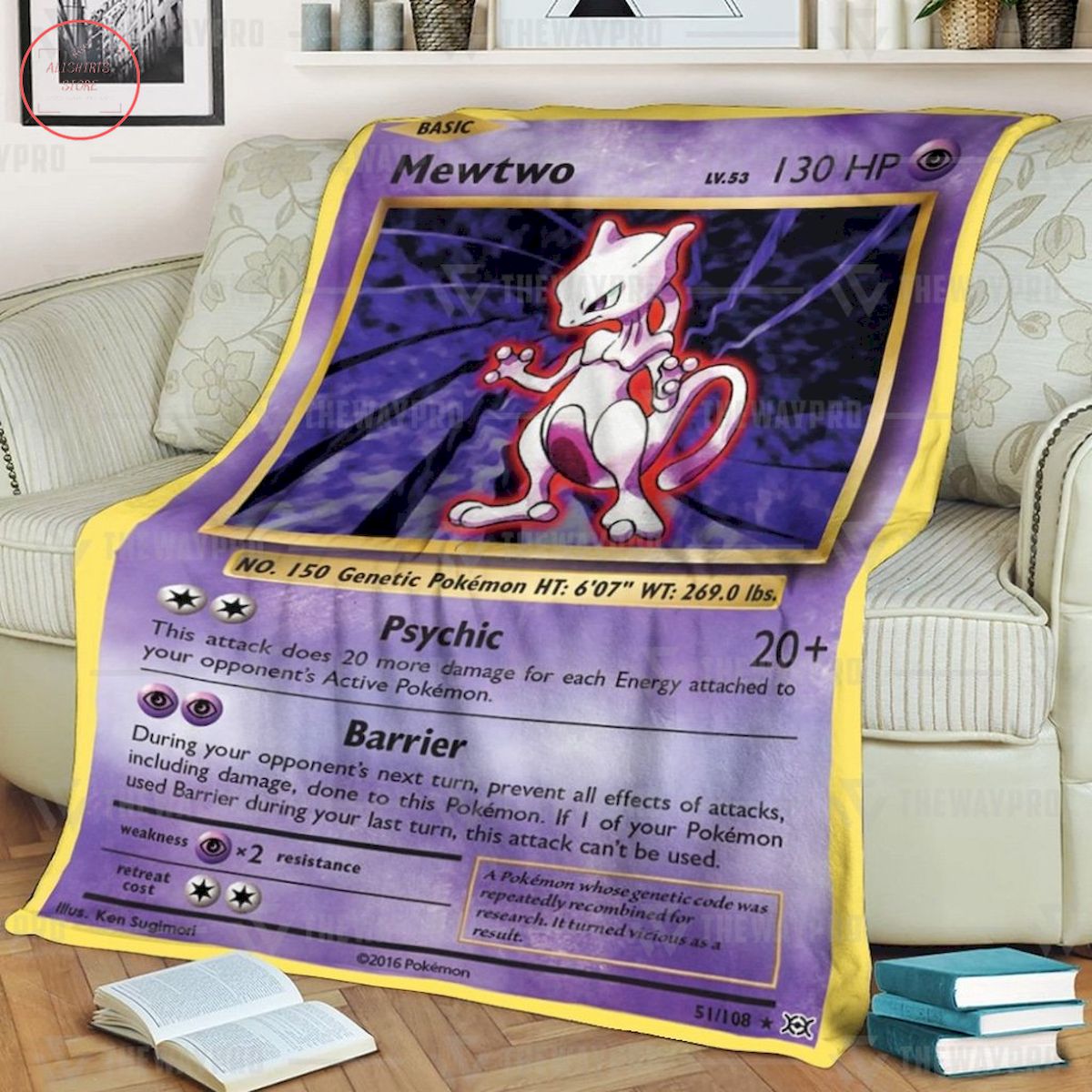 Anime Pokemon Mewtwo Evolutions Quilt Blanket
