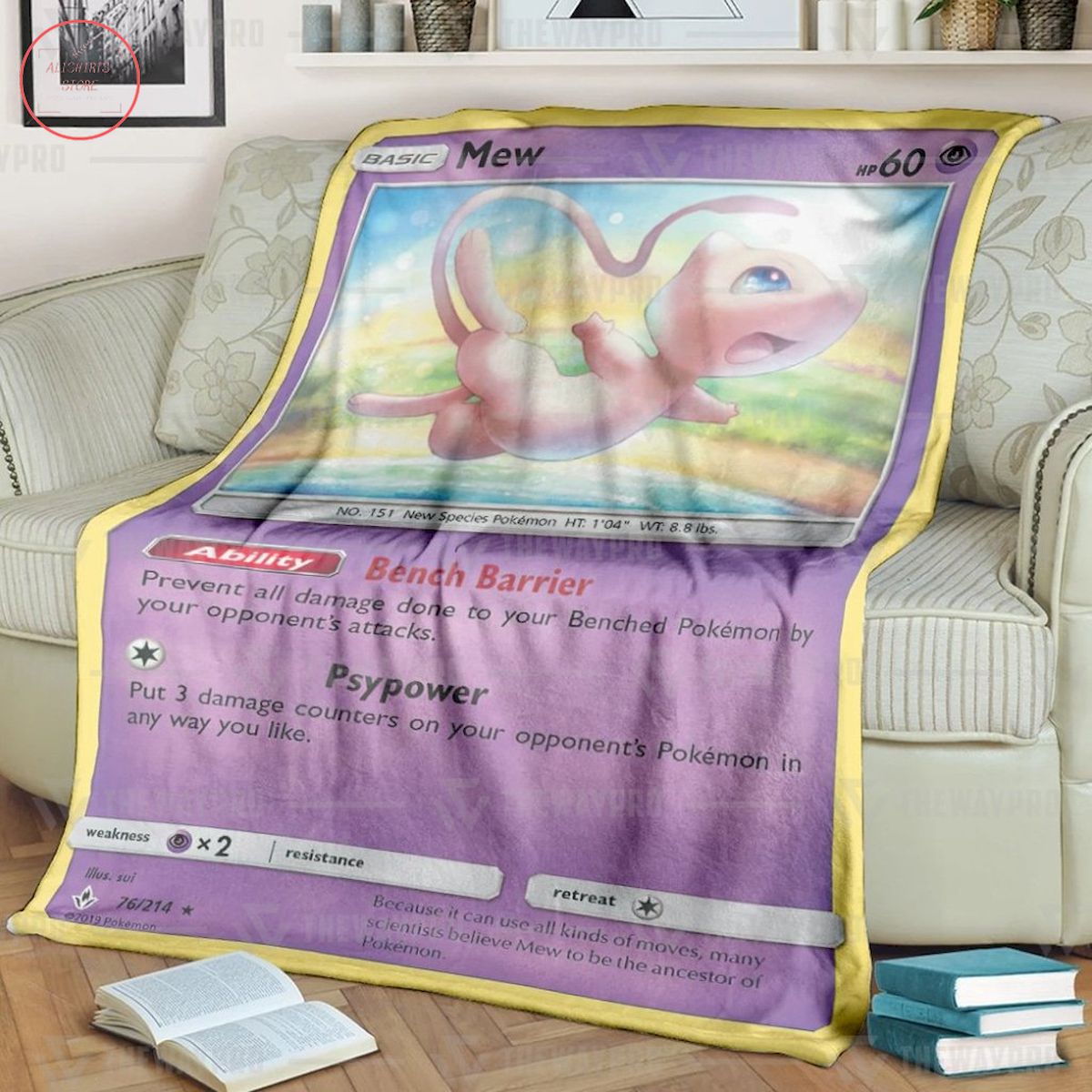 Anime Pokemon Mew Quilt Blanket