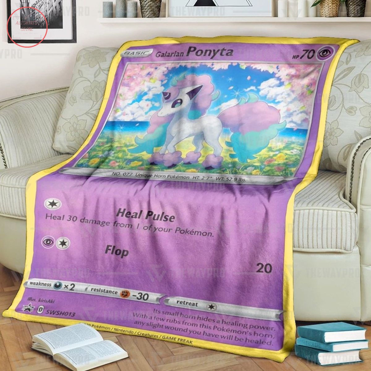 Anime Pokemon Ponyta Custom Quilt Blanket