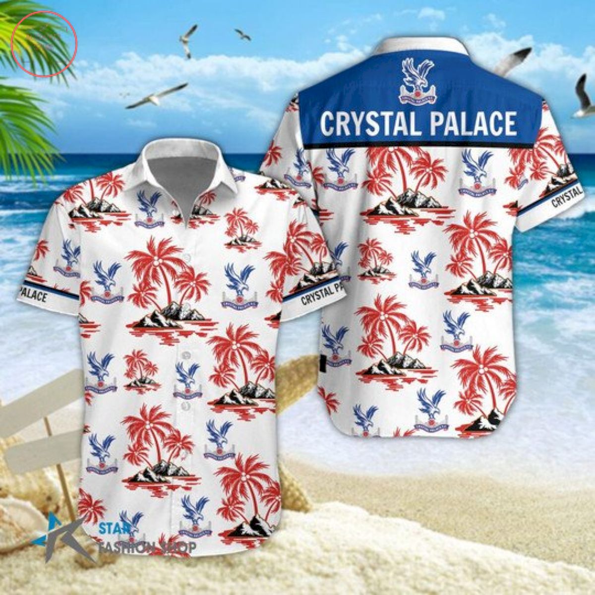 EPL Crystal Palace Floral Hawaiian Shirts and Shorts