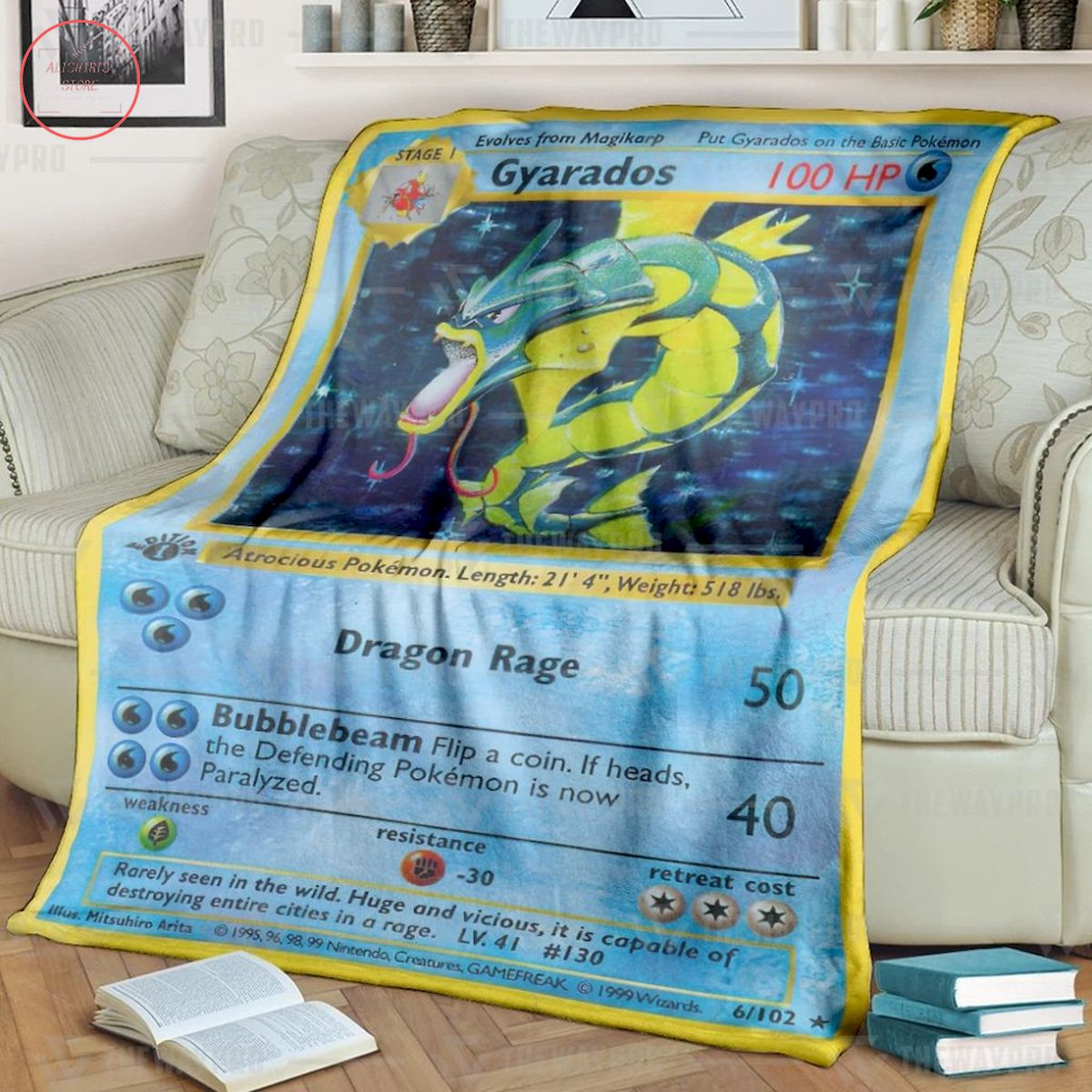 Anime Pokemon Gyarados Custom Quilt Blanket