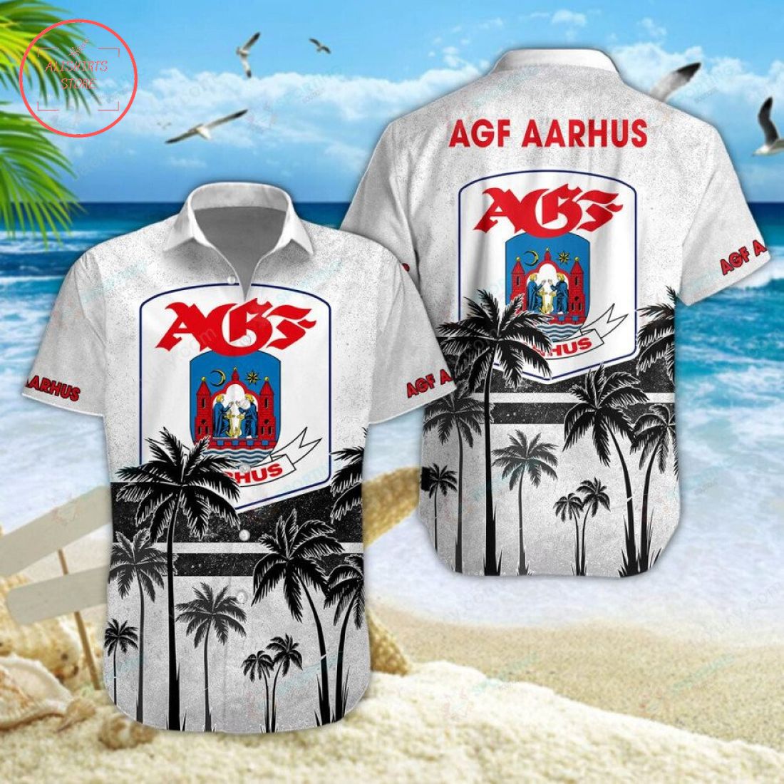 AGF Fodbold Hawaiian Shirt Shorts and Flip Flops
