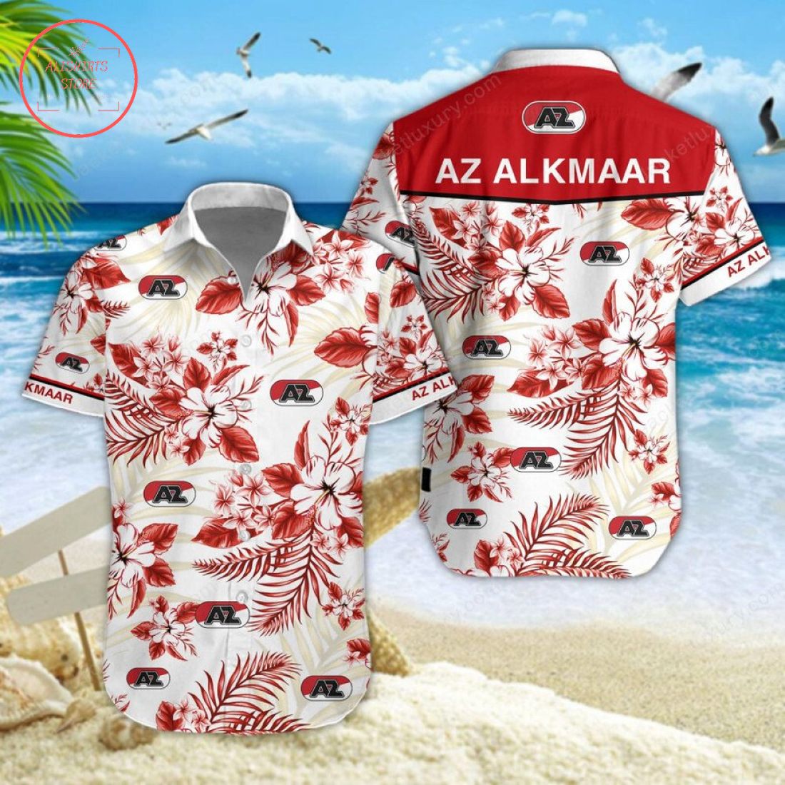 AZ Alkmaar Hawaiian Shirt and Shorts