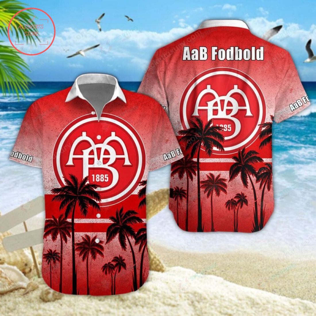 AaB Fodbold Hawaiian Shirt Shorts and Flip Flops