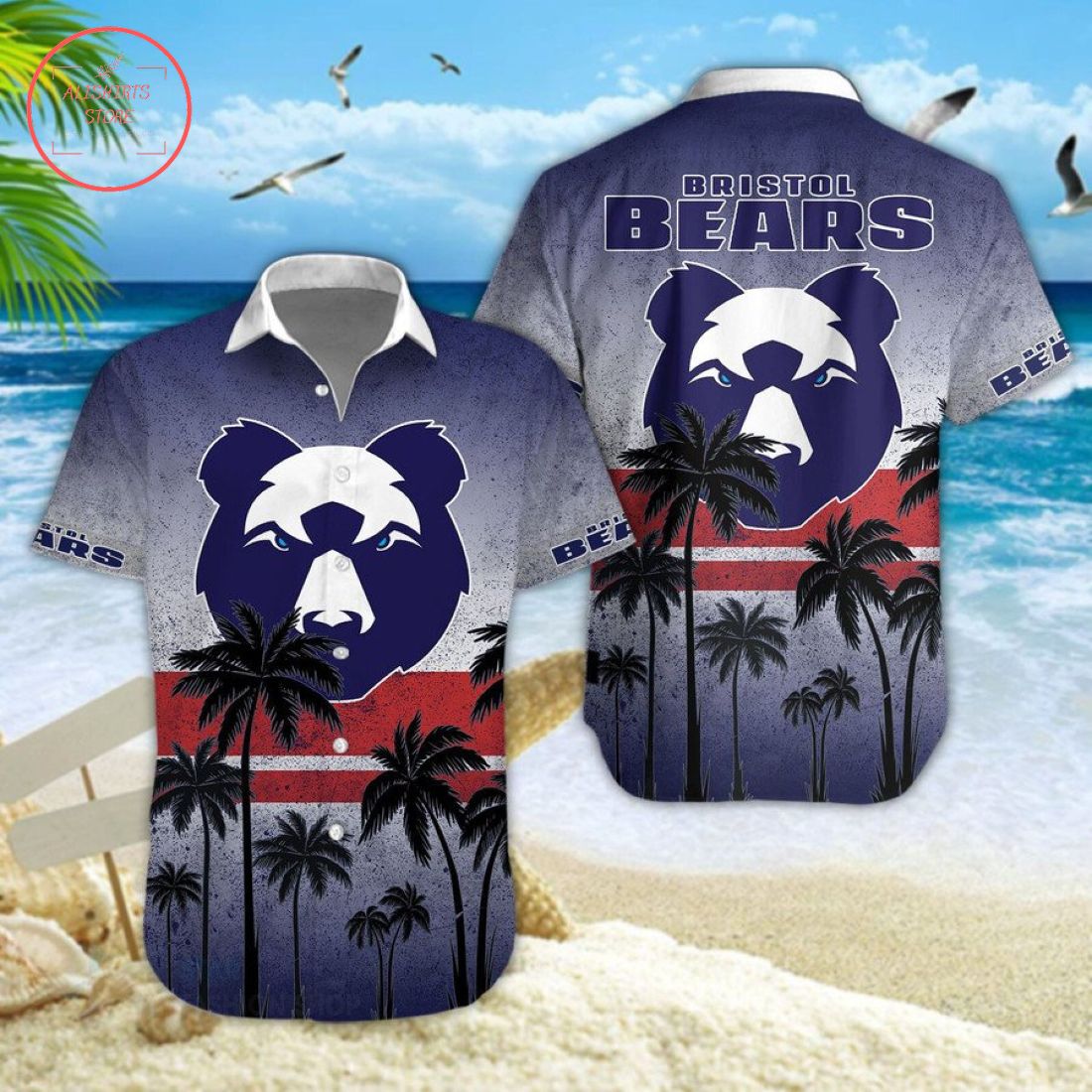 Bristol Bears Hawaiian Shirt and Shorts