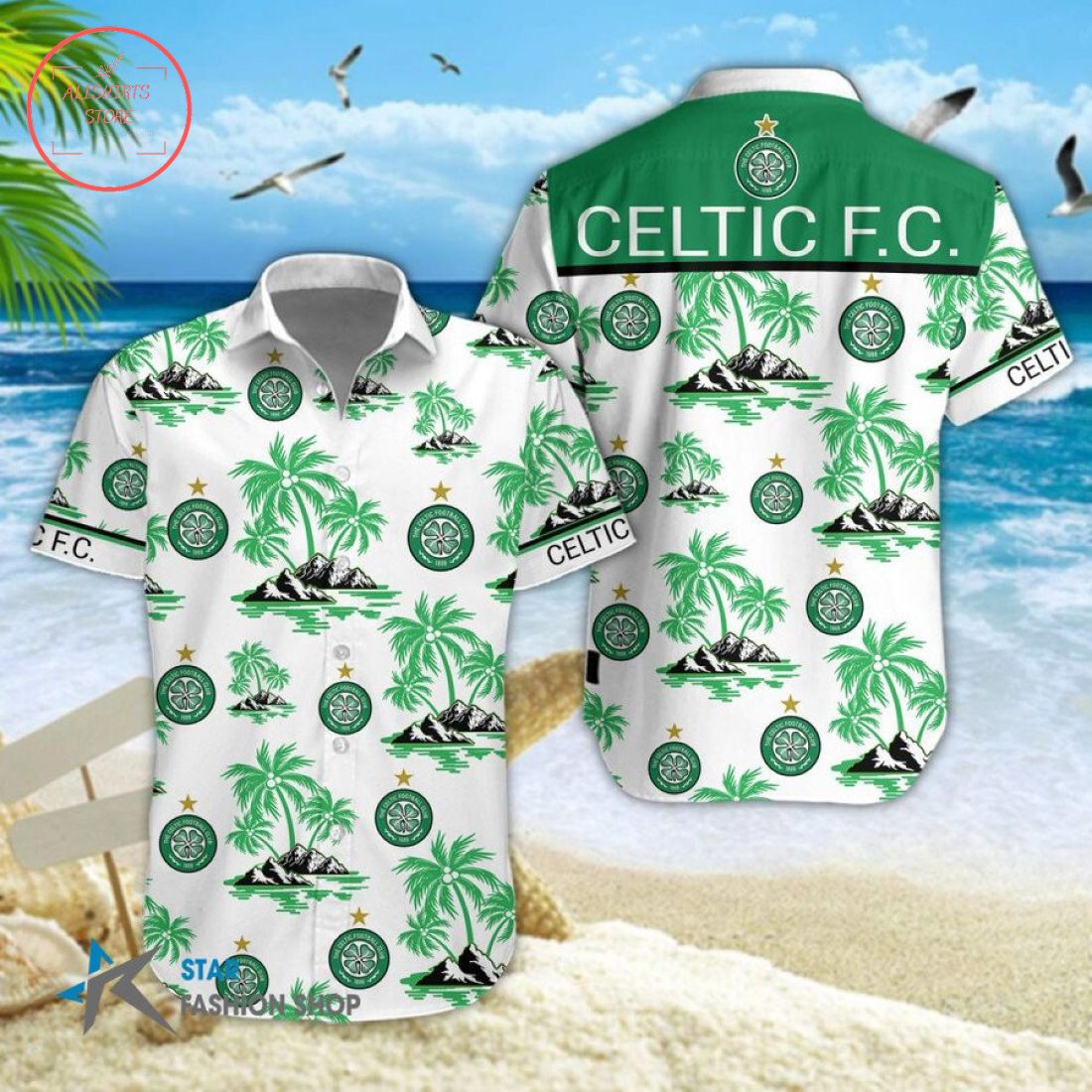 Celtic FC Hawaiian Shirt and Shorts