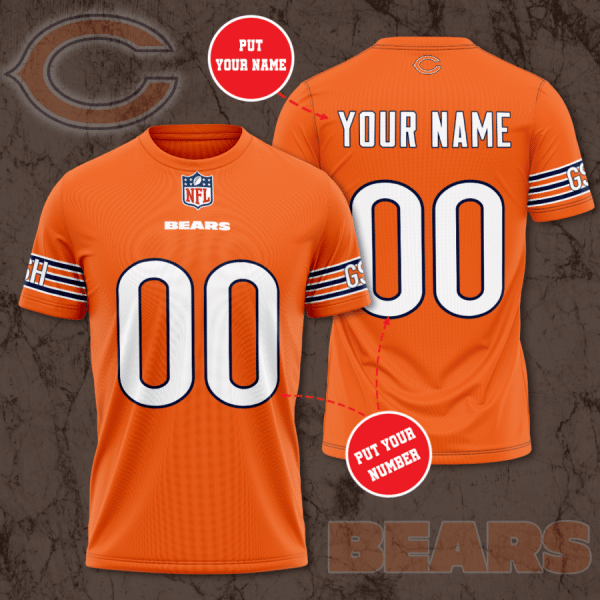 Chicago Bears NFL Personalized T-Shirt 3d