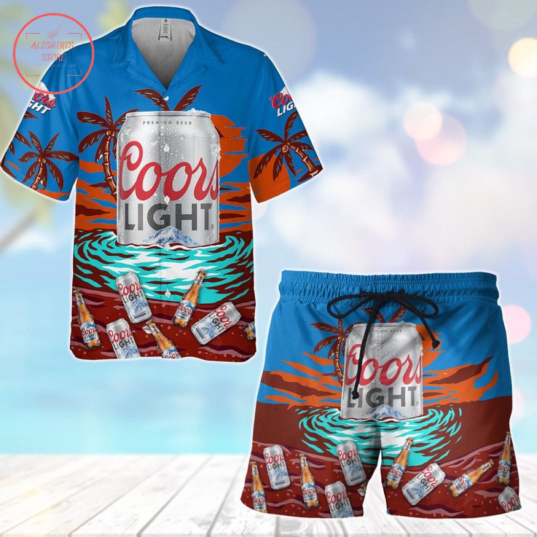 Coors Light Hawaiian Shirt and Shorts