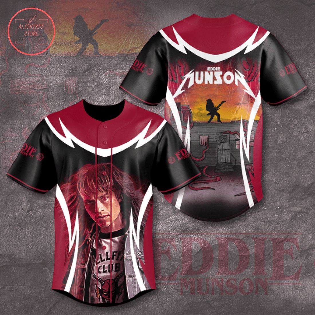 Eddie Munson Stranger Things Baseball Jersey