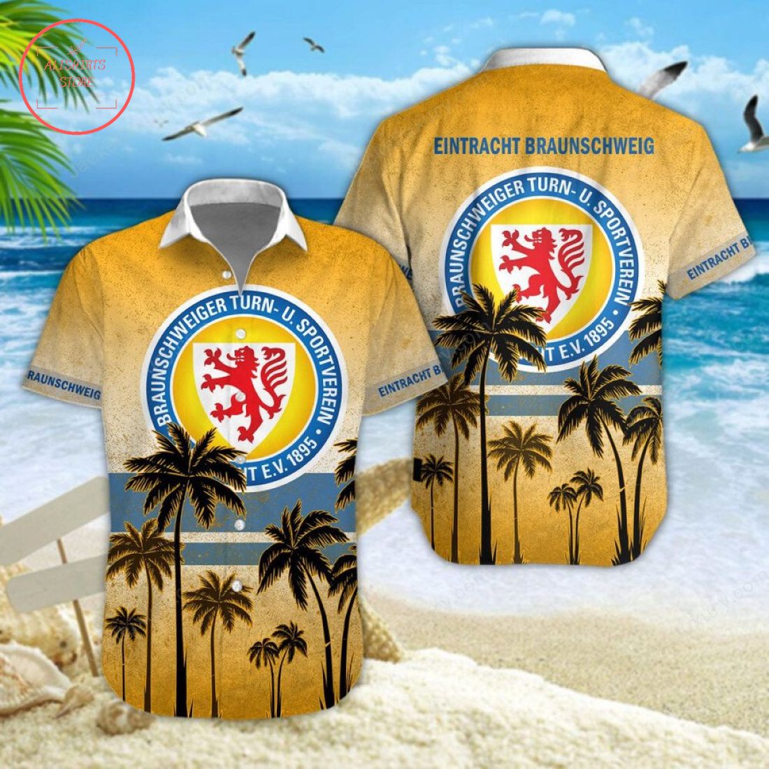 Eintracht Braunschweig Hawaiian Shirt and Shorts