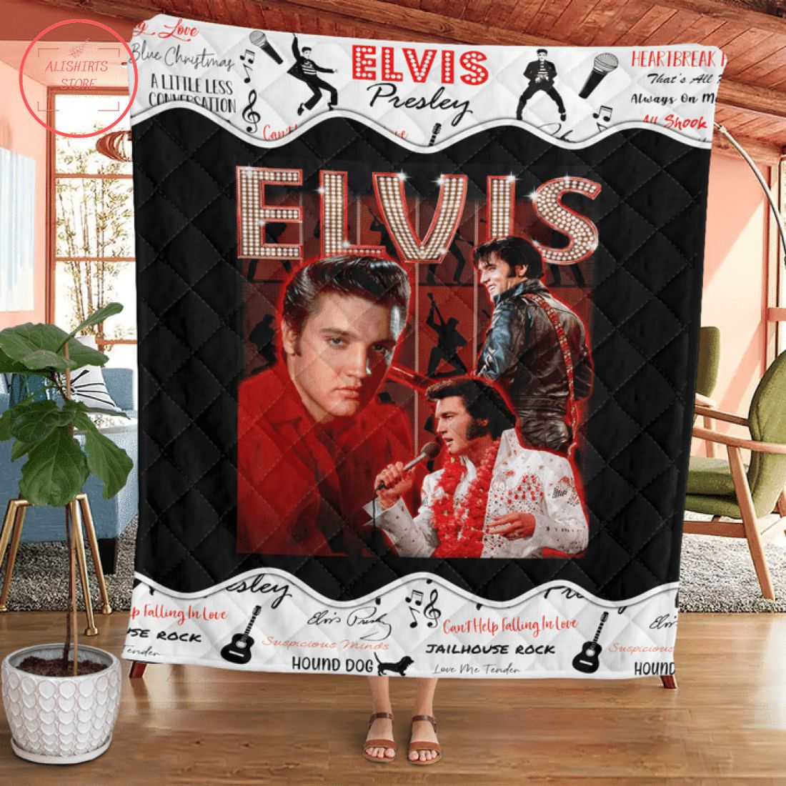 Elvis Presley Hound Dog Fleece Blanket