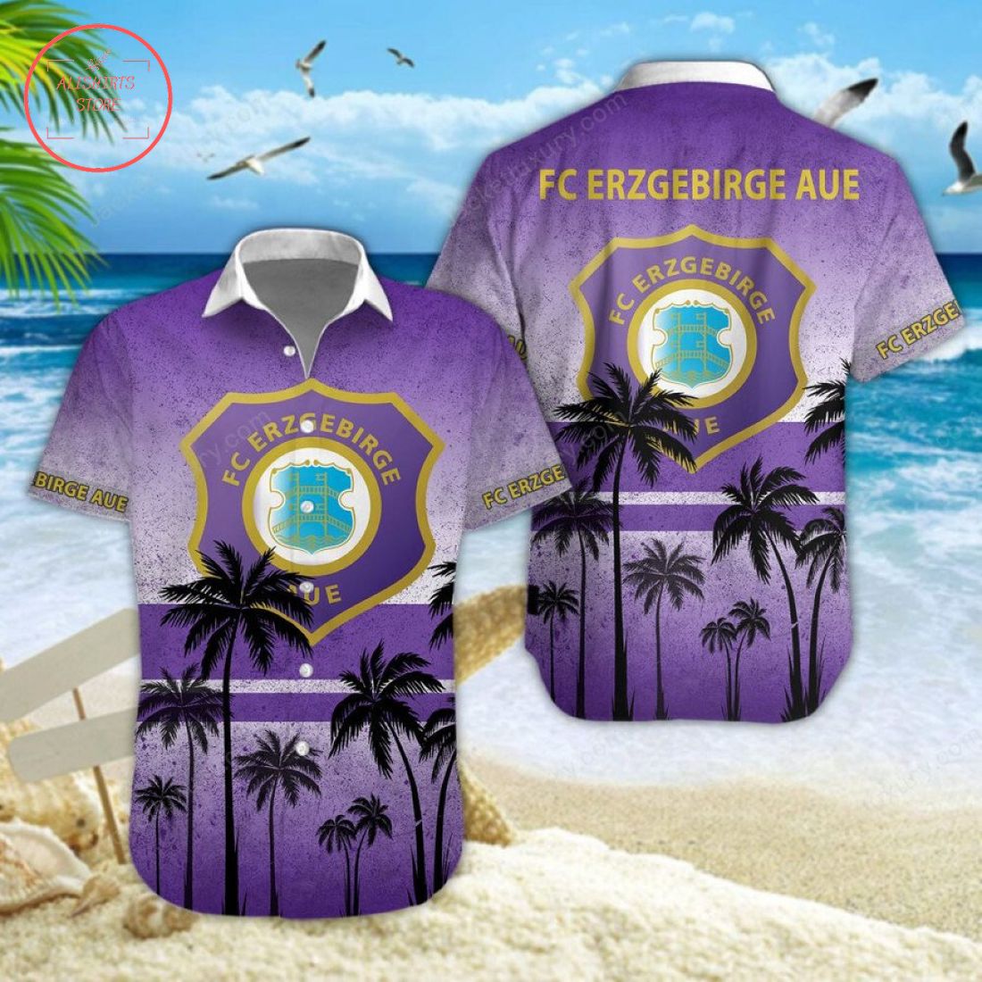 Erzgebirge Aue Hawaiian Shirt and Shorts