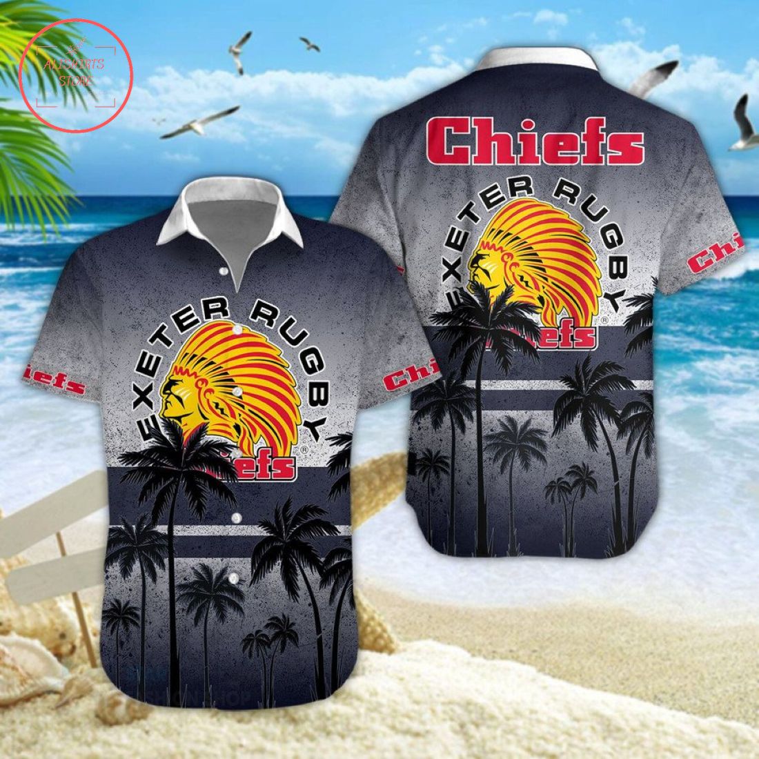 Exeter Chiefs Hawaiian Shirt and Shorts