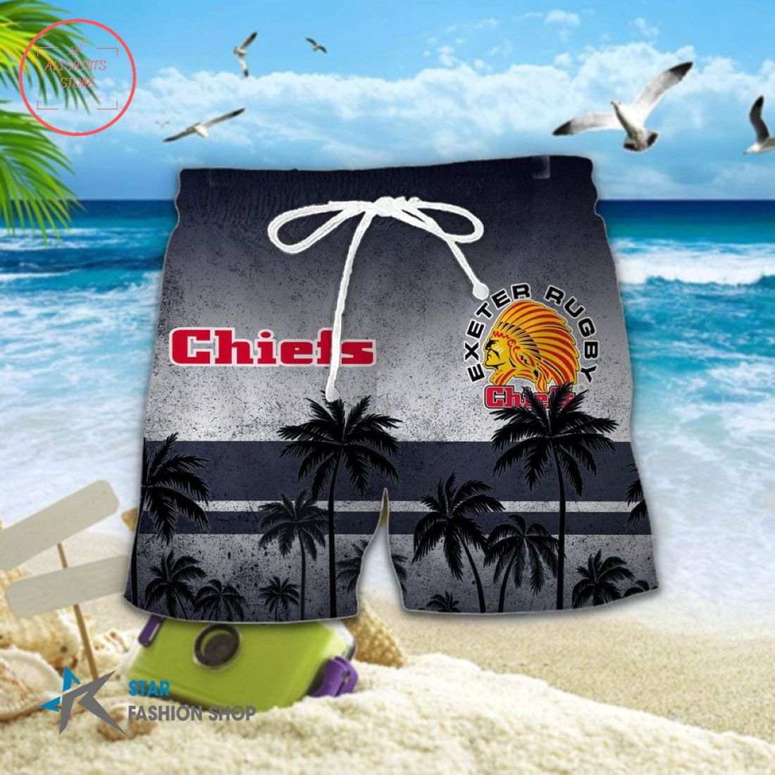 Exeter Chiefs Hawaiian Shirt and Shorts2