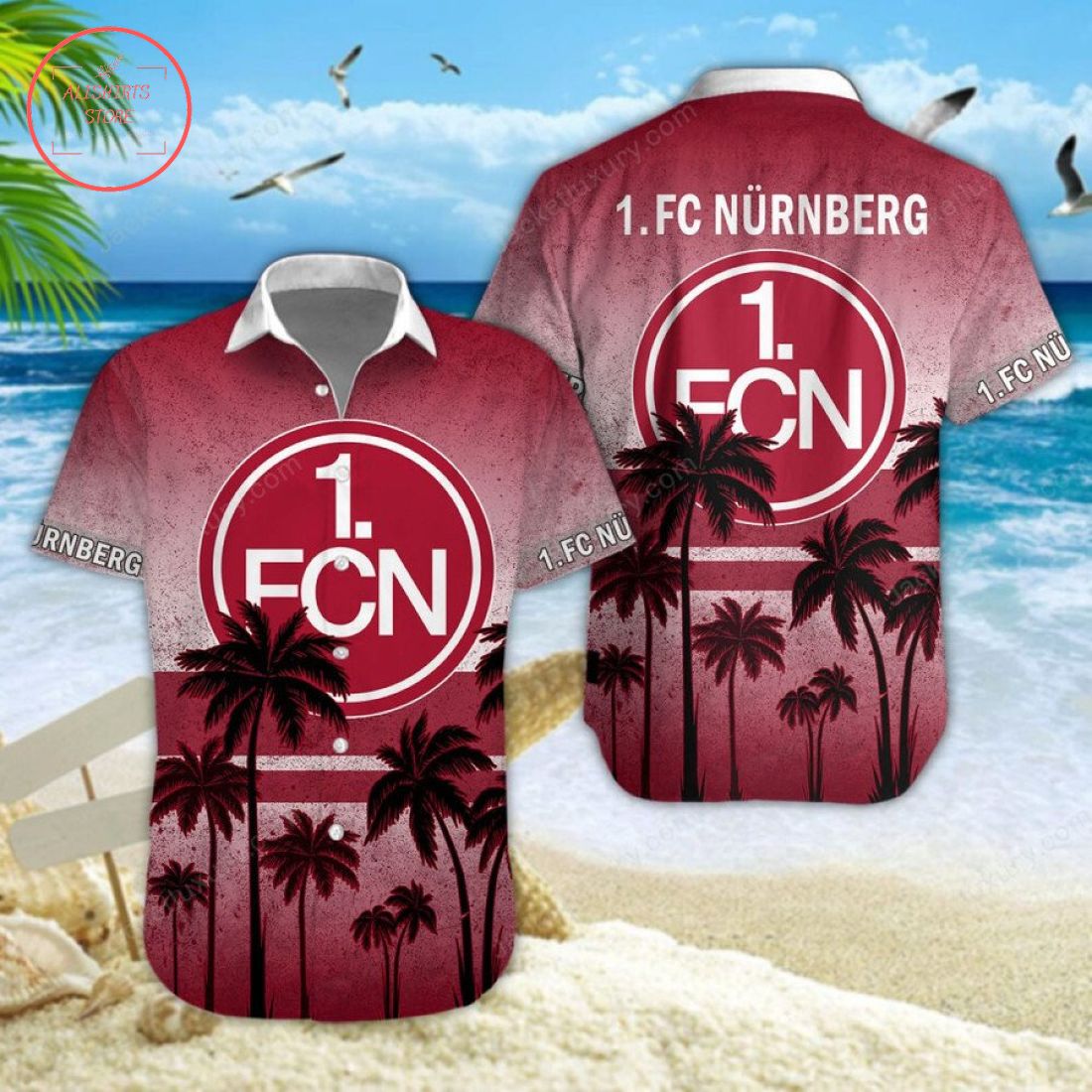 FC Nurnberg Hawaiian Shirt and Shorts