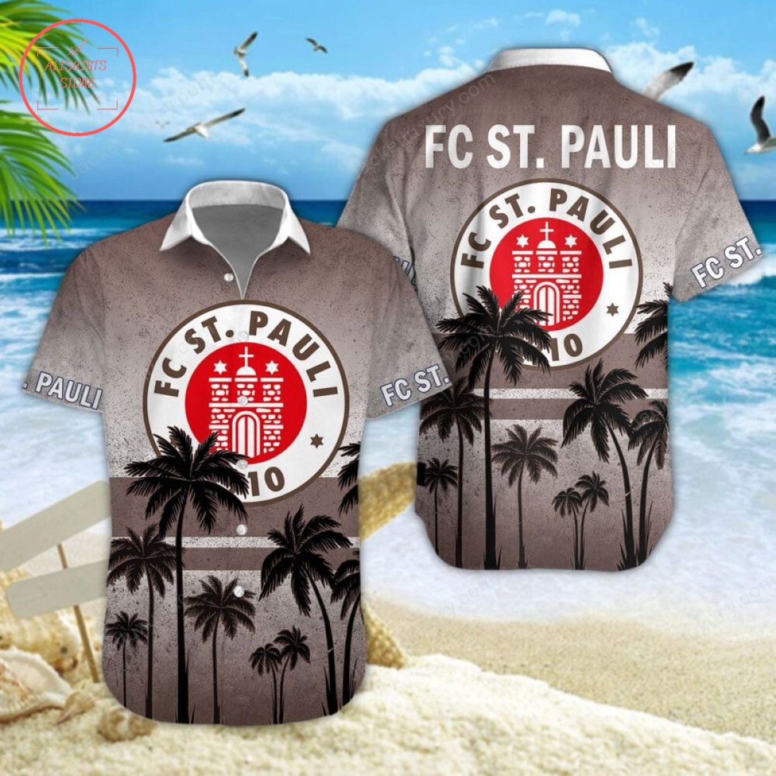 FC St. Pauli Hawaiian Shirt and Shorts