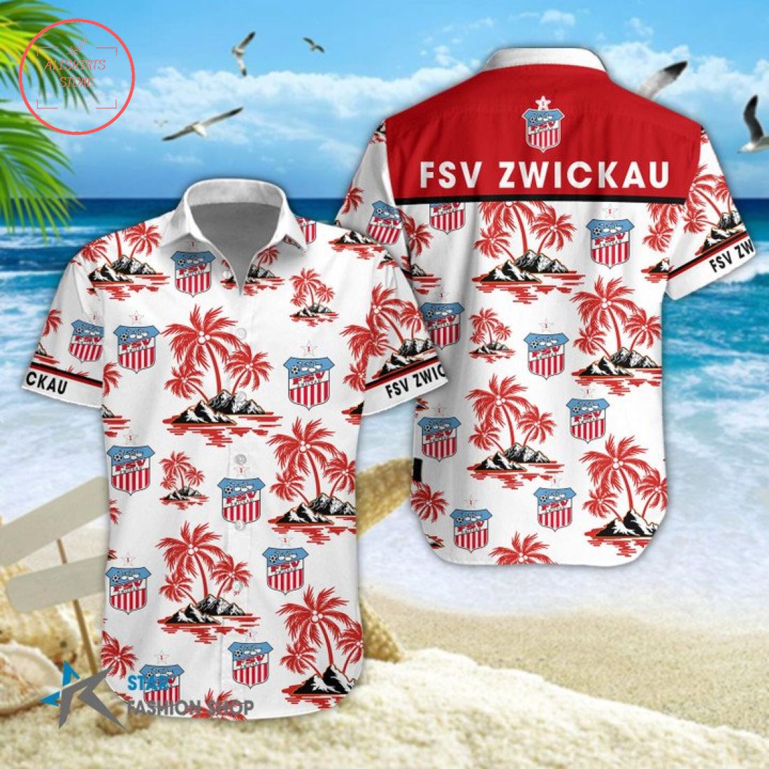 FSV Zwickau Hawaiian Shirt and Beach Shorts