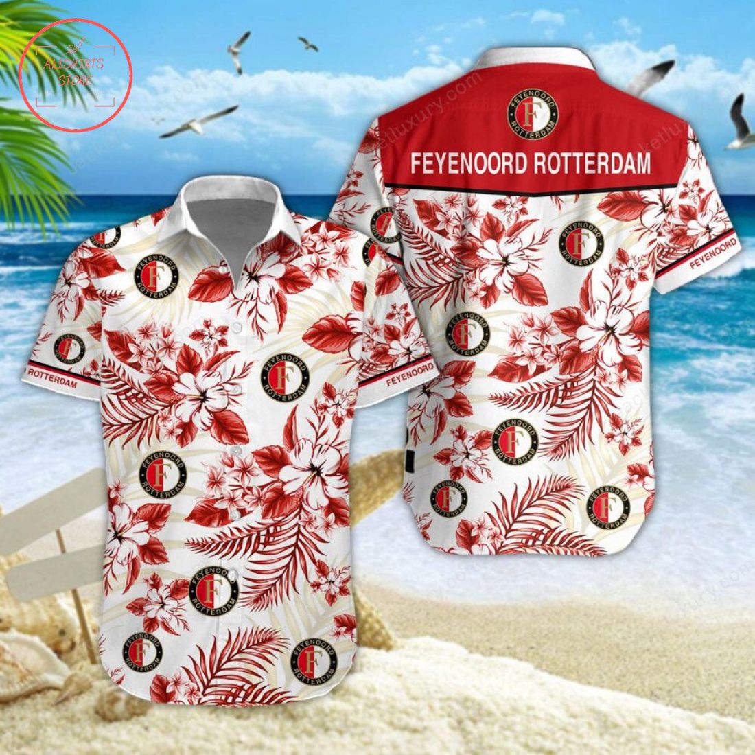 Feyenoord Rotterdam Hawaiian Shirt and Shorts