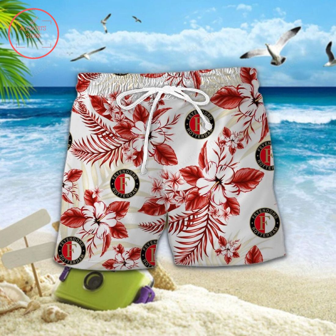 Feyenoord Rotterdam Hawaiian Shirt and Shorts