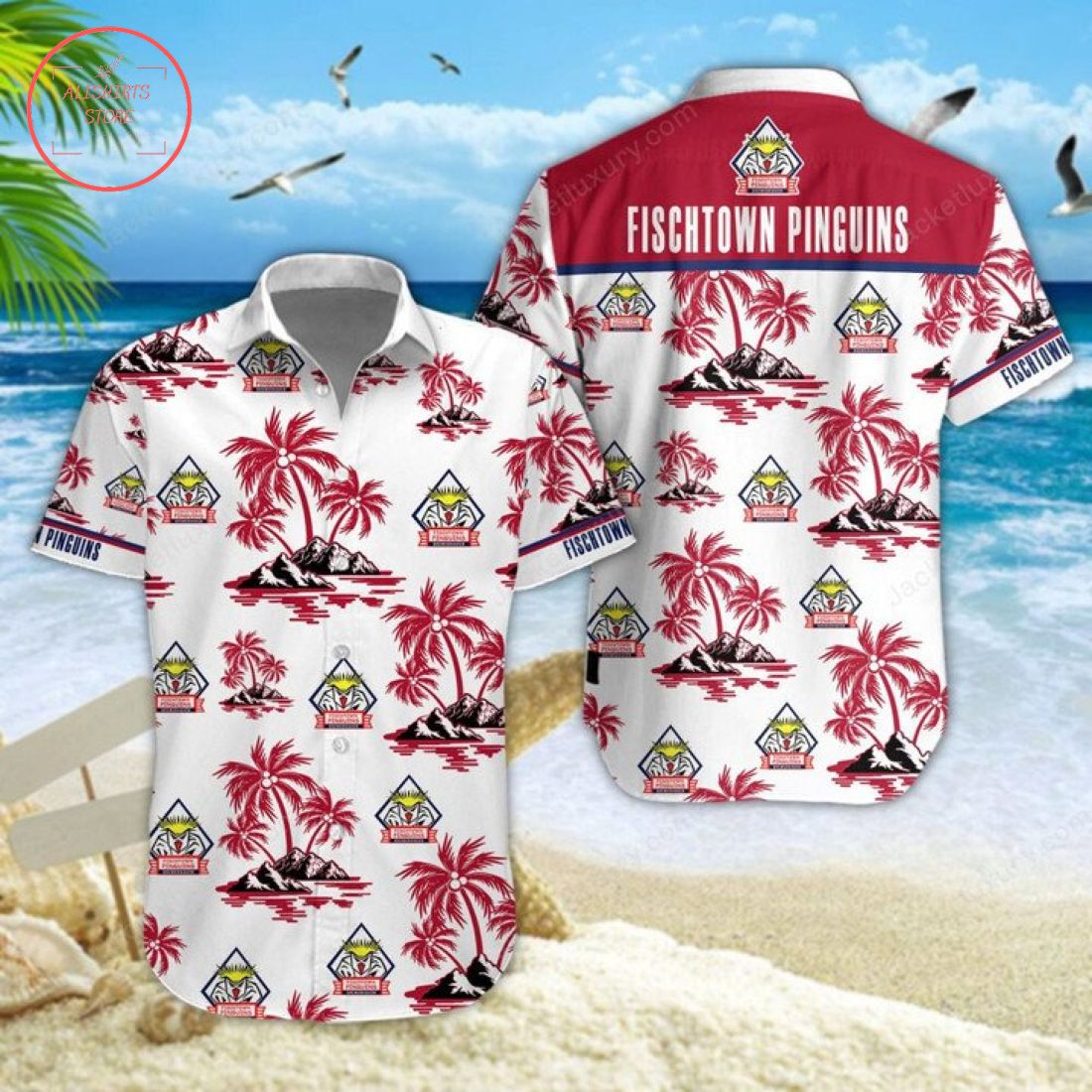 Fischtown Pinguins Hawaiian Shirt Shorts and Flip Flops