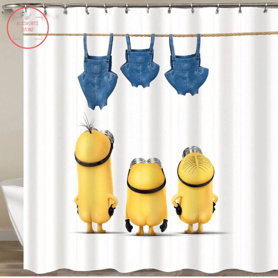 Funny Minions Bathroom Shower Curtains