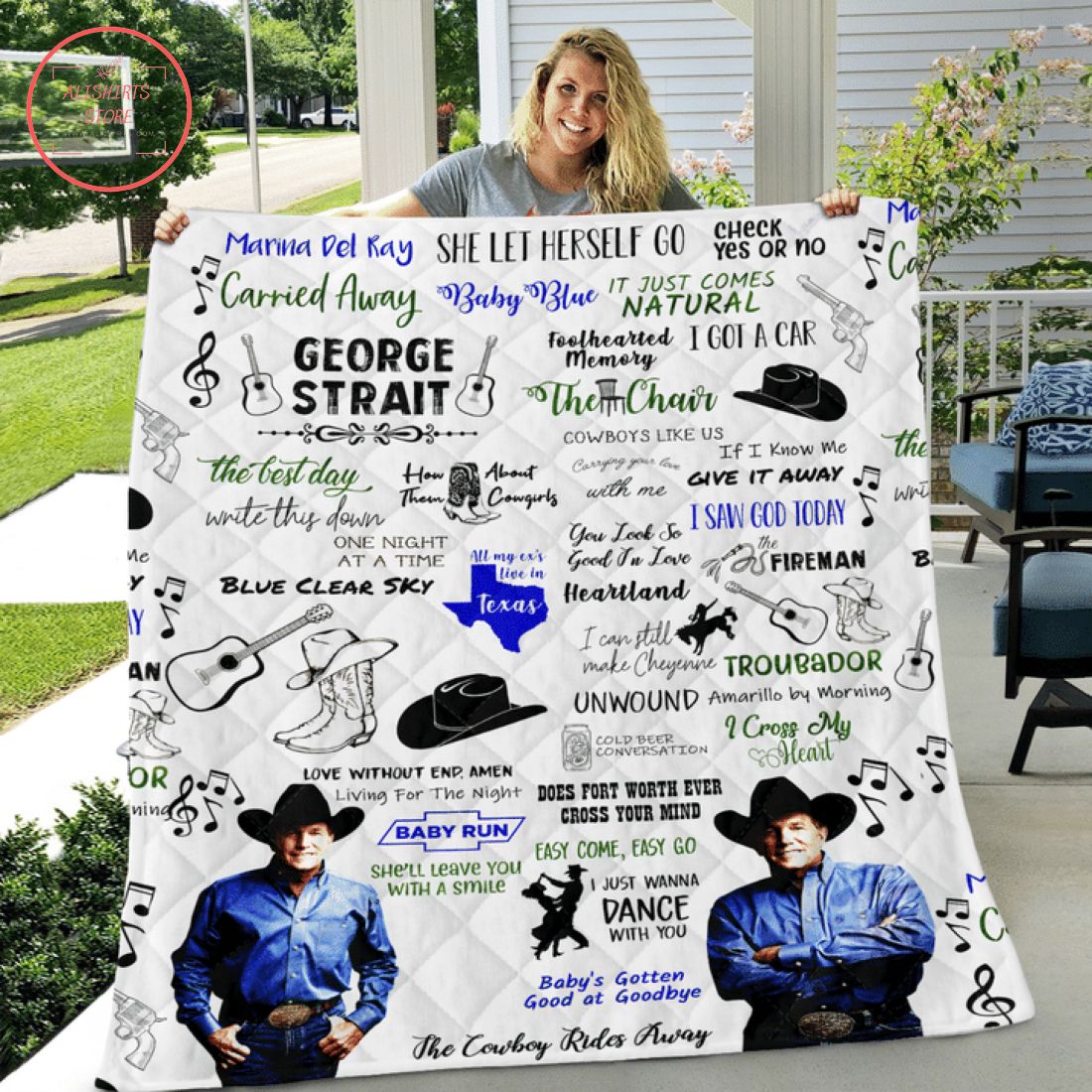 George Strait Check Yes or No Fleece Blanket