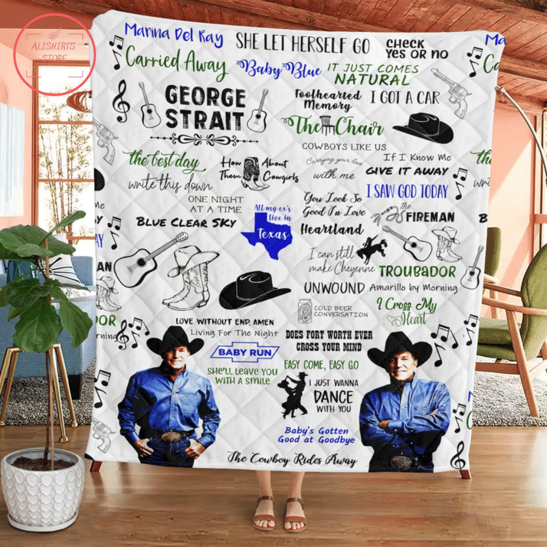 George Strait Check Yes or No Fleece Blanket