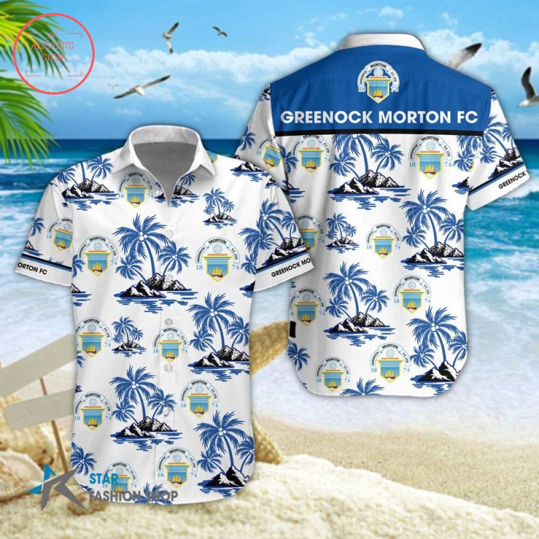 Greenock Morton FC Hawaiian Shirt and Shorts