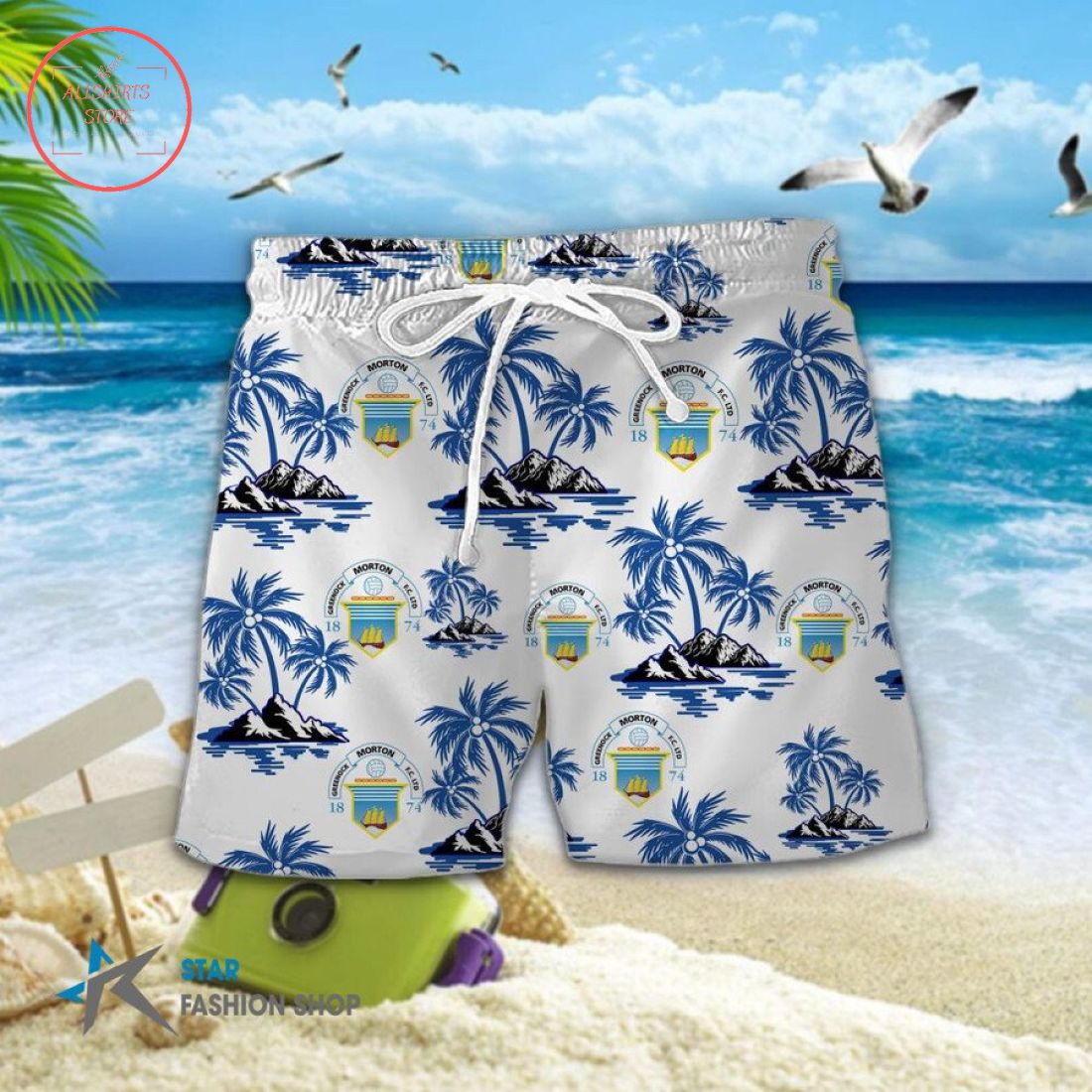 Greenock Morton FC Hawaiian Shirt and Shorts